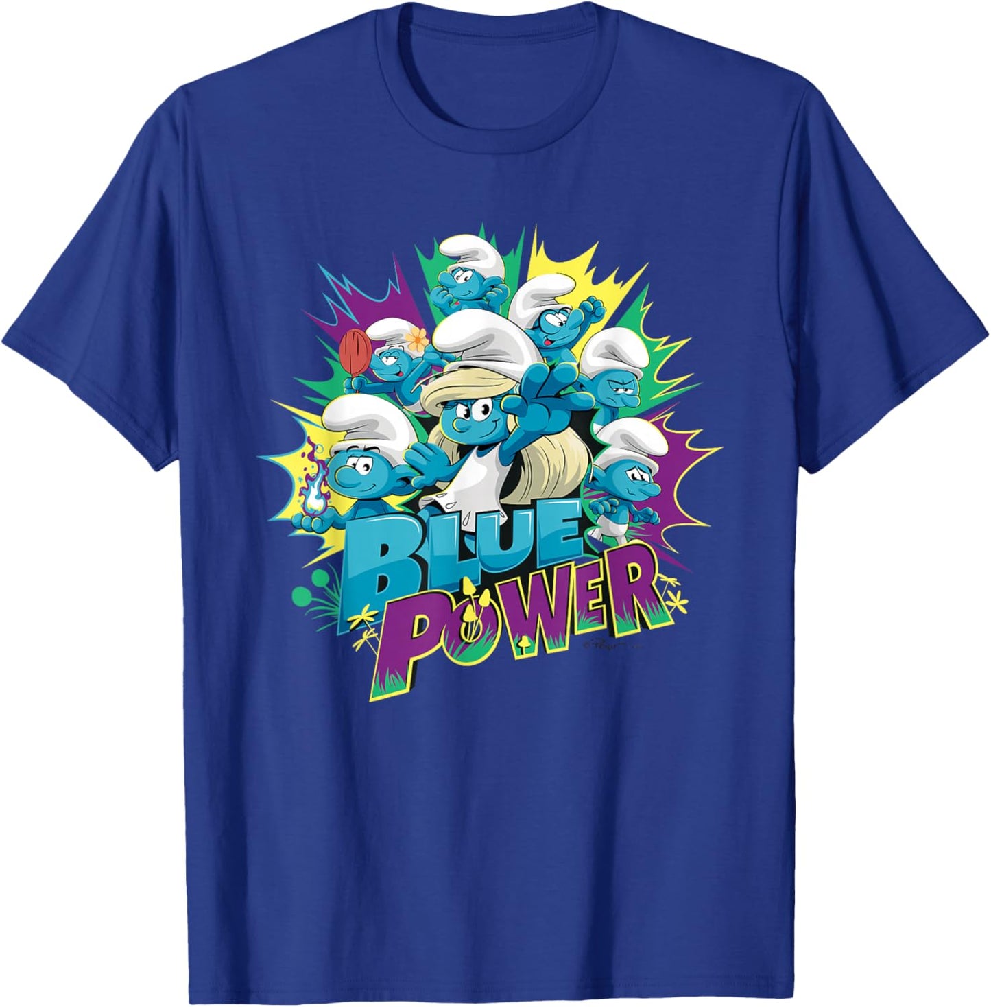 The Smurfs Movie Village Blue Power Smurfette T-Shirt - T-Shirt | Royal