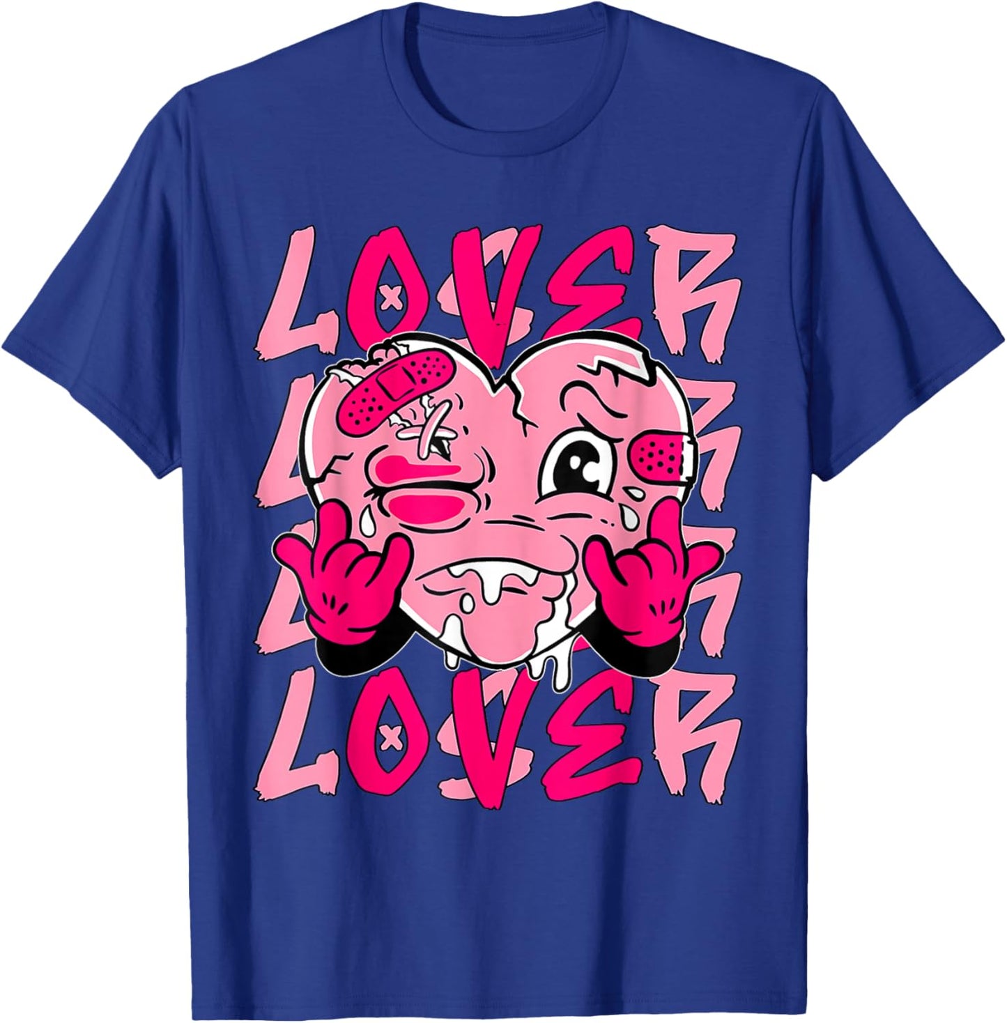 Pink Loser Lover Pink Drip Heart Matching Women T-Shirt - T-Shirt | Royal