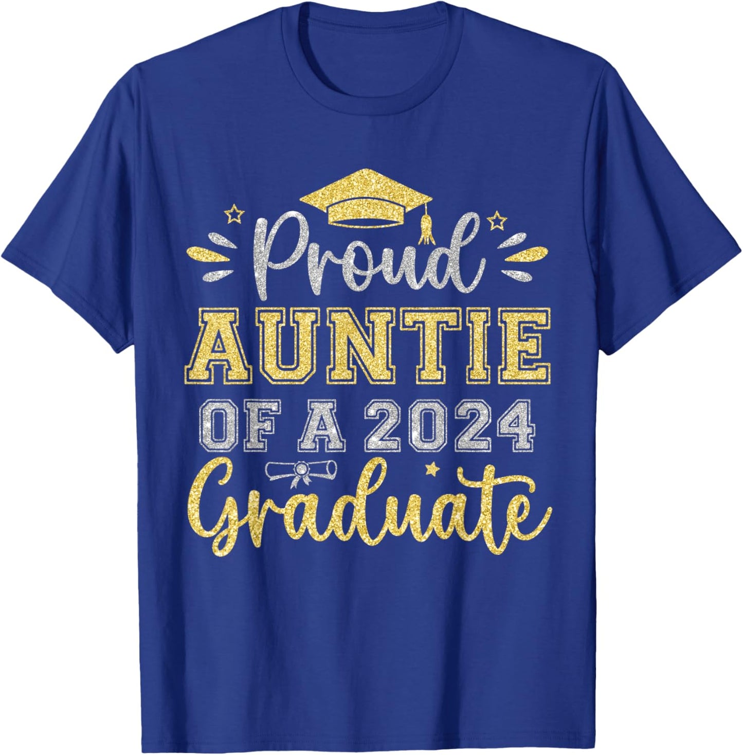 Proud Auntie of a 2024 Graduate Senior Graduation Women T-Shirt - T-Shirt | Royal