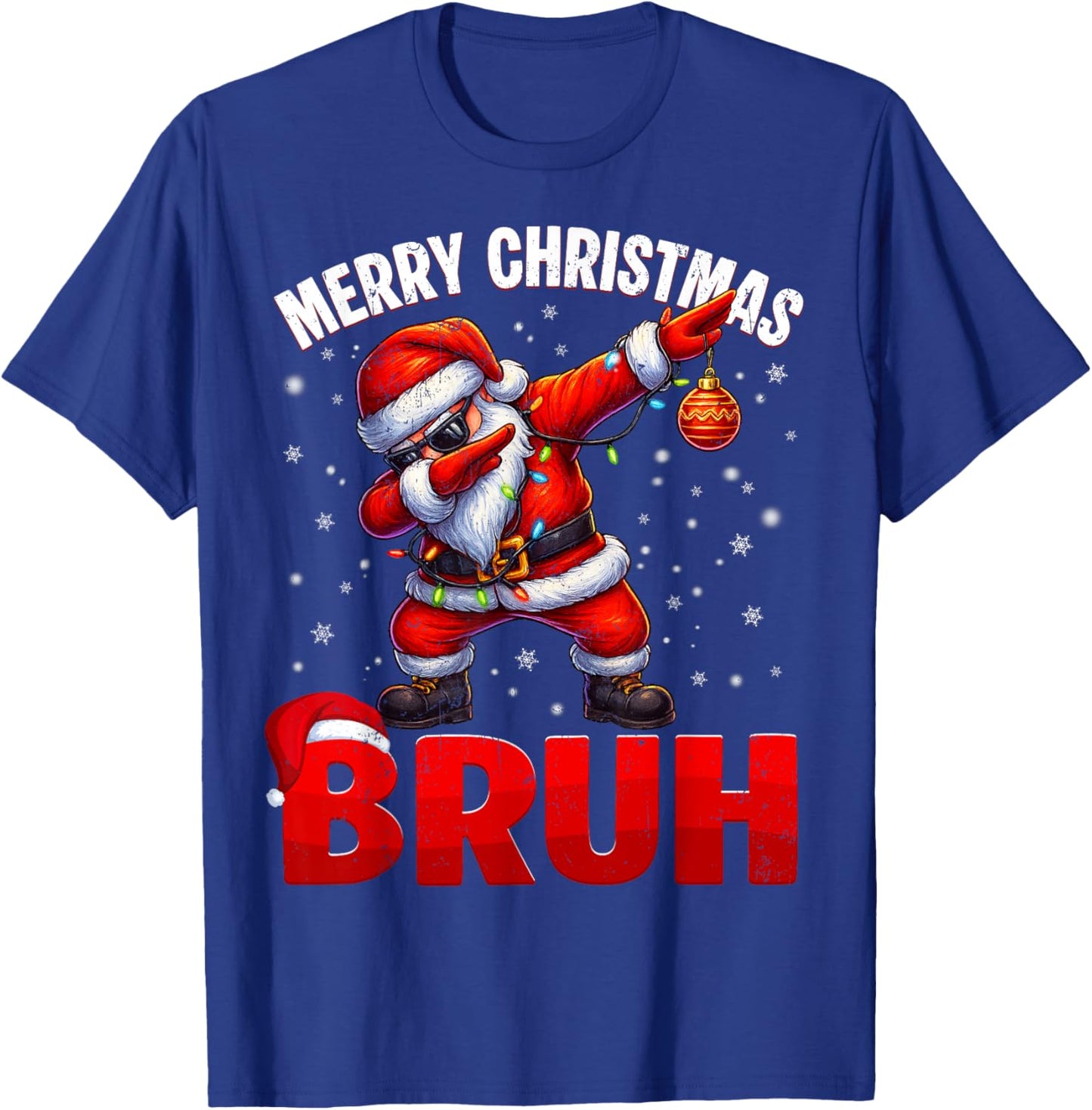 Bruh Merry Christmas Xmas Dabbing Santa Boys Kids T-Shirt - T-Shirt | Royal
