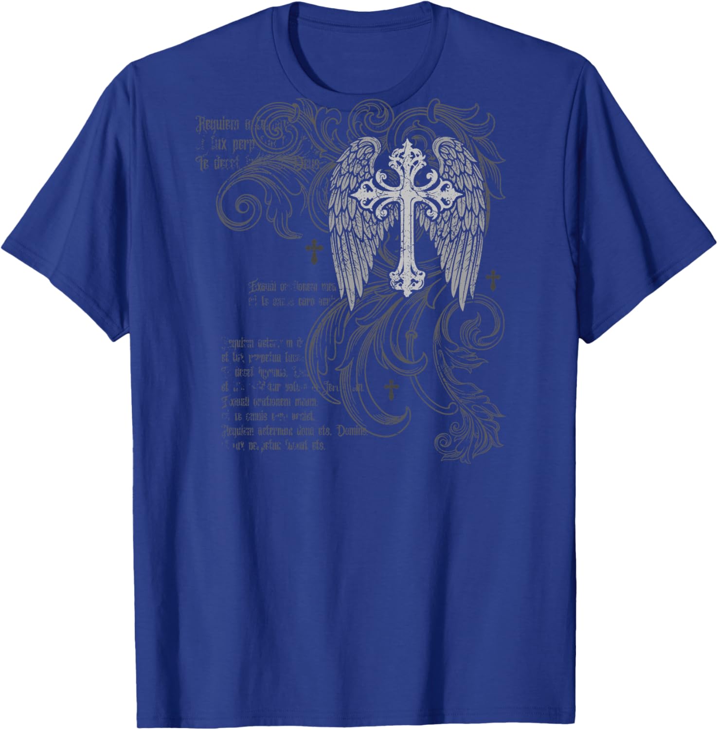 Y2k Grunge Cross Wings 2000s Vintage Goth Emo Harajuku Haut de Gamme T-Shirt - T-Shirt | Royal