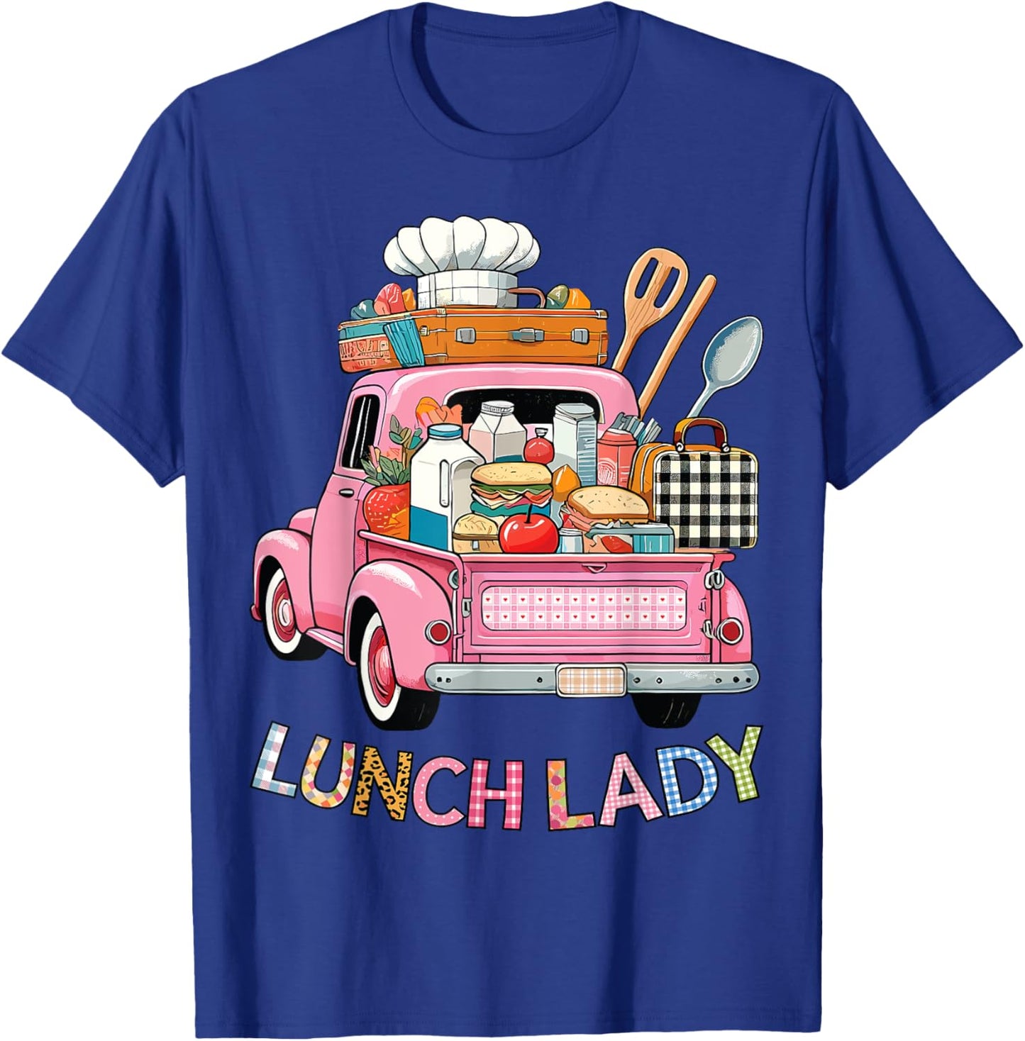 Cute Lunch Lady Truck Lunch Ladies Squad Cafeteria Crew T-Shirt - T-Shirt | Royal
