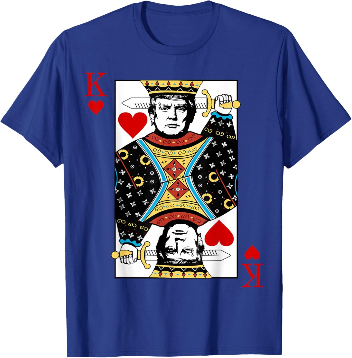 Trump King K of Hearts Playing Card Patriotic Trump 2024 Women Kids Men T-Shirt - T-Shirt | Royal