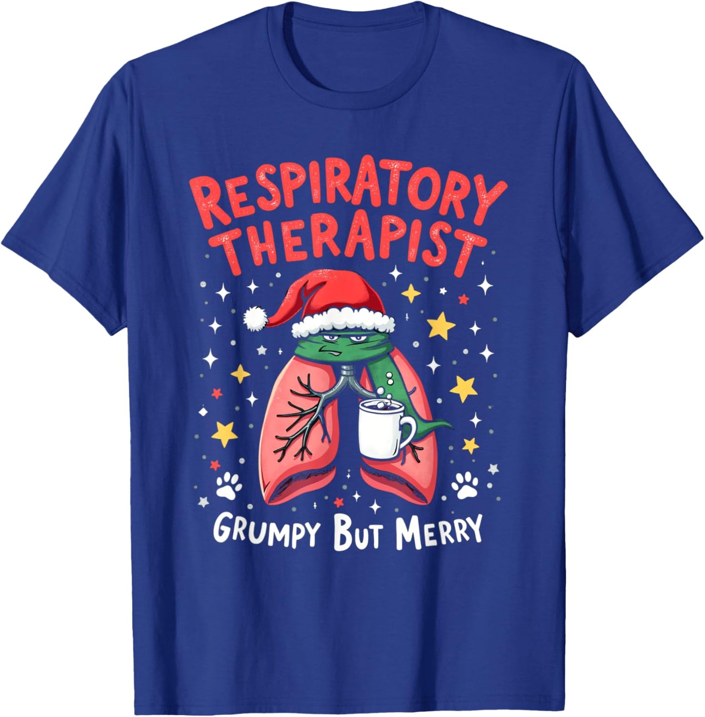 Respiratory Therapist Lung Grumpy But Merry Christmas Xmas T-Shirt - T-Shirt | Royal