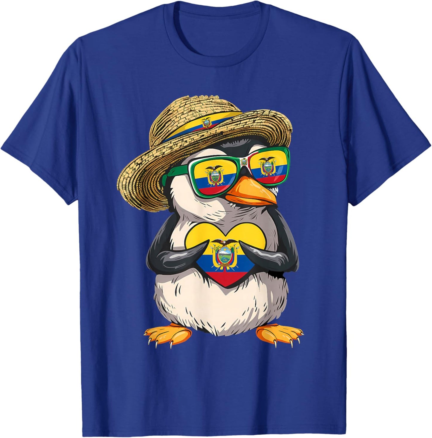 Ecuador Flag Penguin Ecuadorian Pride T-Shirt - T-Shirt | Royal