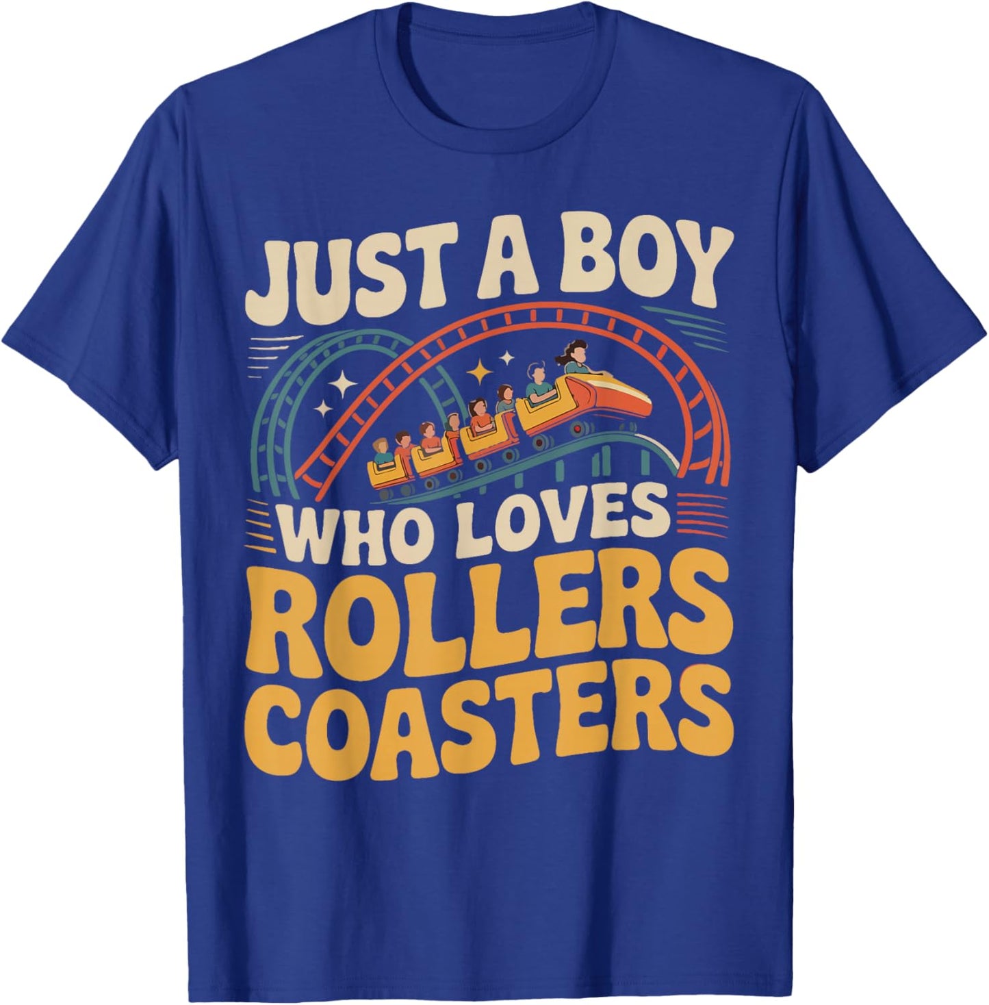 Roller Coaster Retro Vintage Just A Boy Who Loves Roller T-Shirt - T-Shirt | Royal