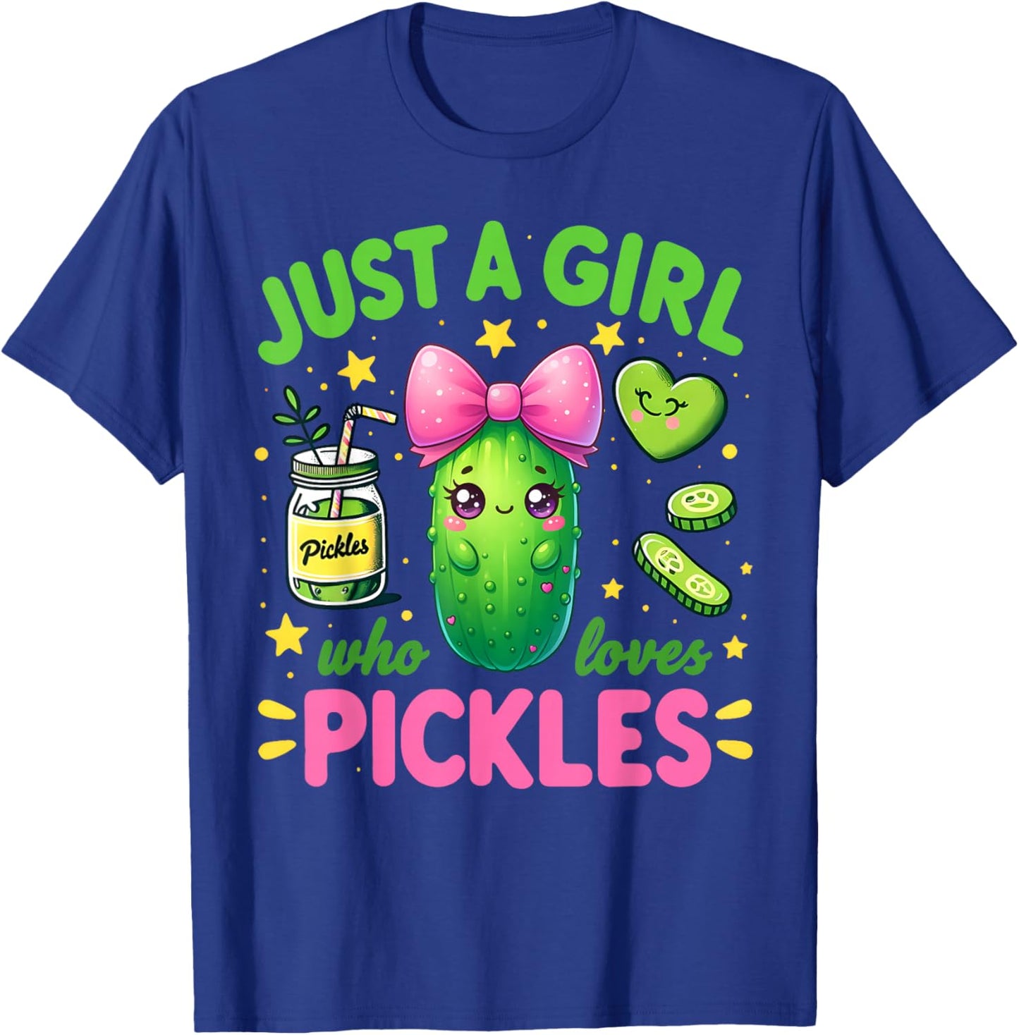 Pickle Just A Girl Who Loves Pickles Funny Food Lover T-Shirt - T-Shirt | Royal