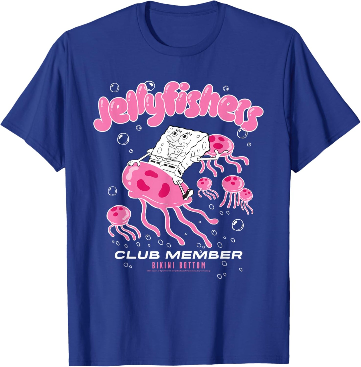 Spongebob Squarepants Jellyfishers Club Member Cartoon T-Shirt - T-Shirt | Royal