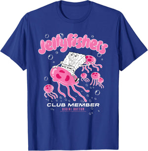 Spongebob Squarepants Jellyfishers Club Member Cartoon T-Shirt - T-Shirt | Royal