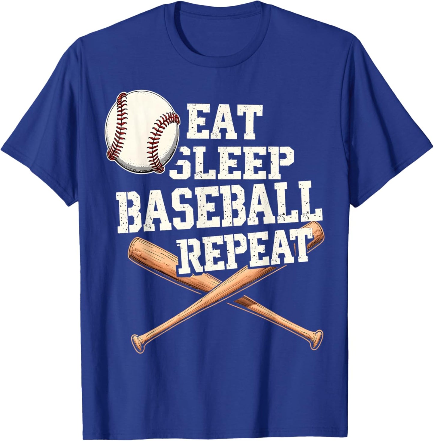 Eat Sleep Baseball Repeat Funny T-Shirt - T-Shirt | Royal