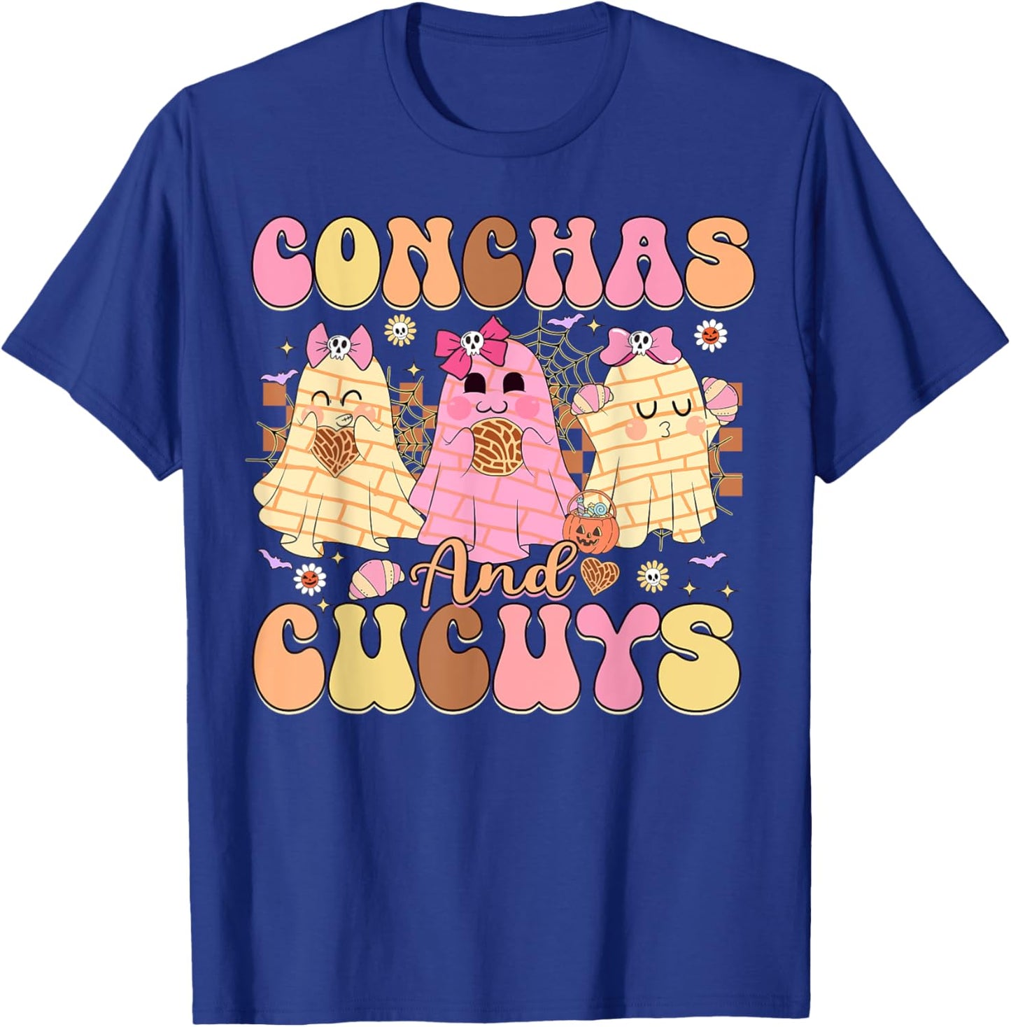 Conchas and Cucuys Mexican Coquette Ghost Halloween T-Shirt - T-Shirt | Royal