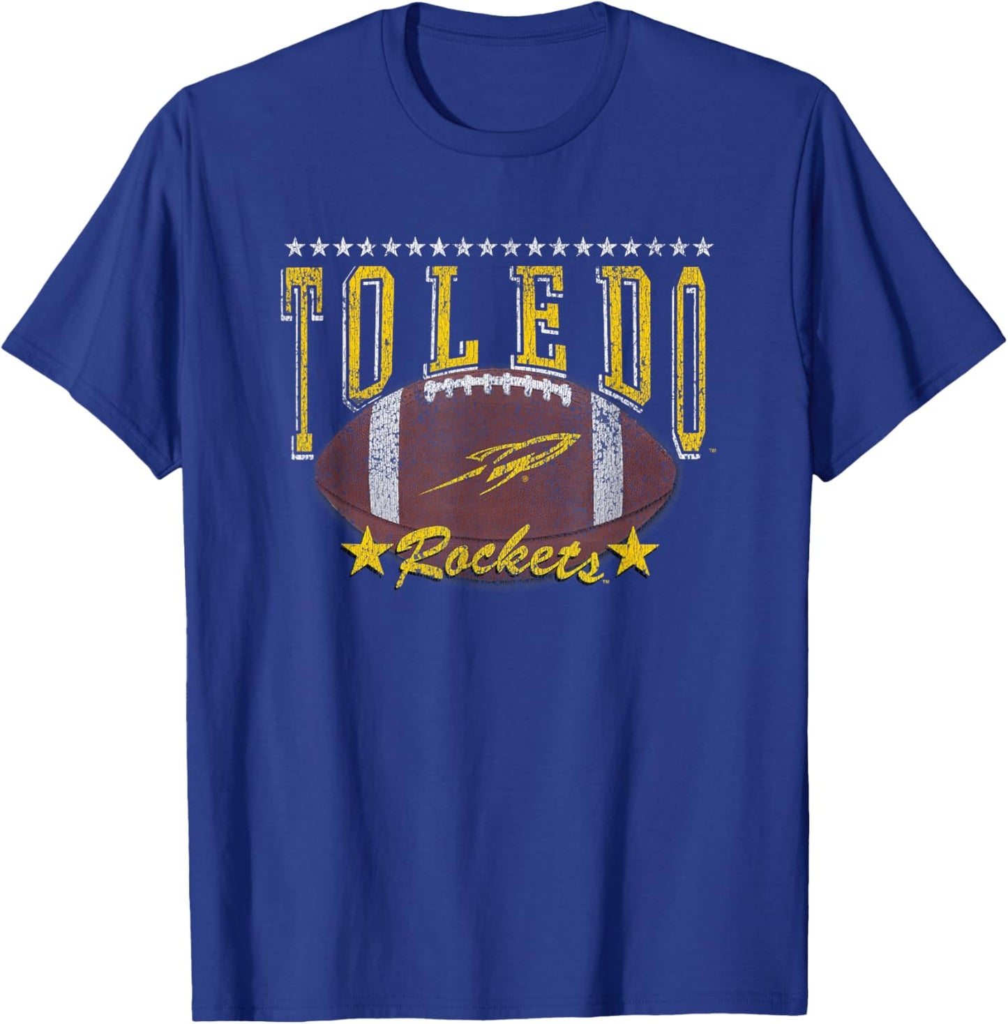 Toledo Rockets Football Vintage Stars Navy T-Shirt - T-Shirt | Royal