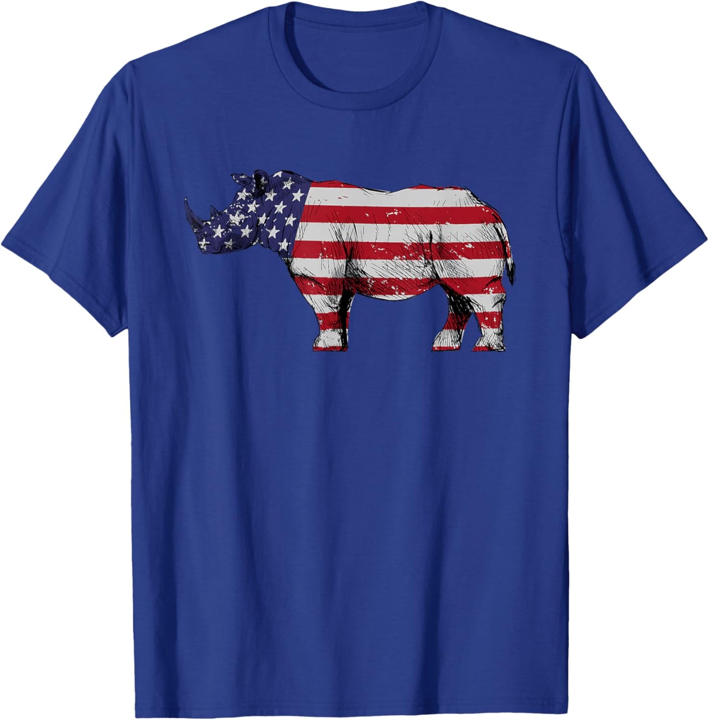 Cool Rhino Design Women Rhinoceros 4th of July Rhino T-Shirt - T-Shirt | Royal