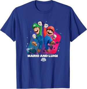 The Super Mario Galaxy Movie Mario & Luigi Jump T-Shirt - T-Shirt | Royal