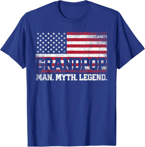 Grandpop - The Man Myth Legend Father's Day 4th of July T-Shirt - T-Shirt | Royal