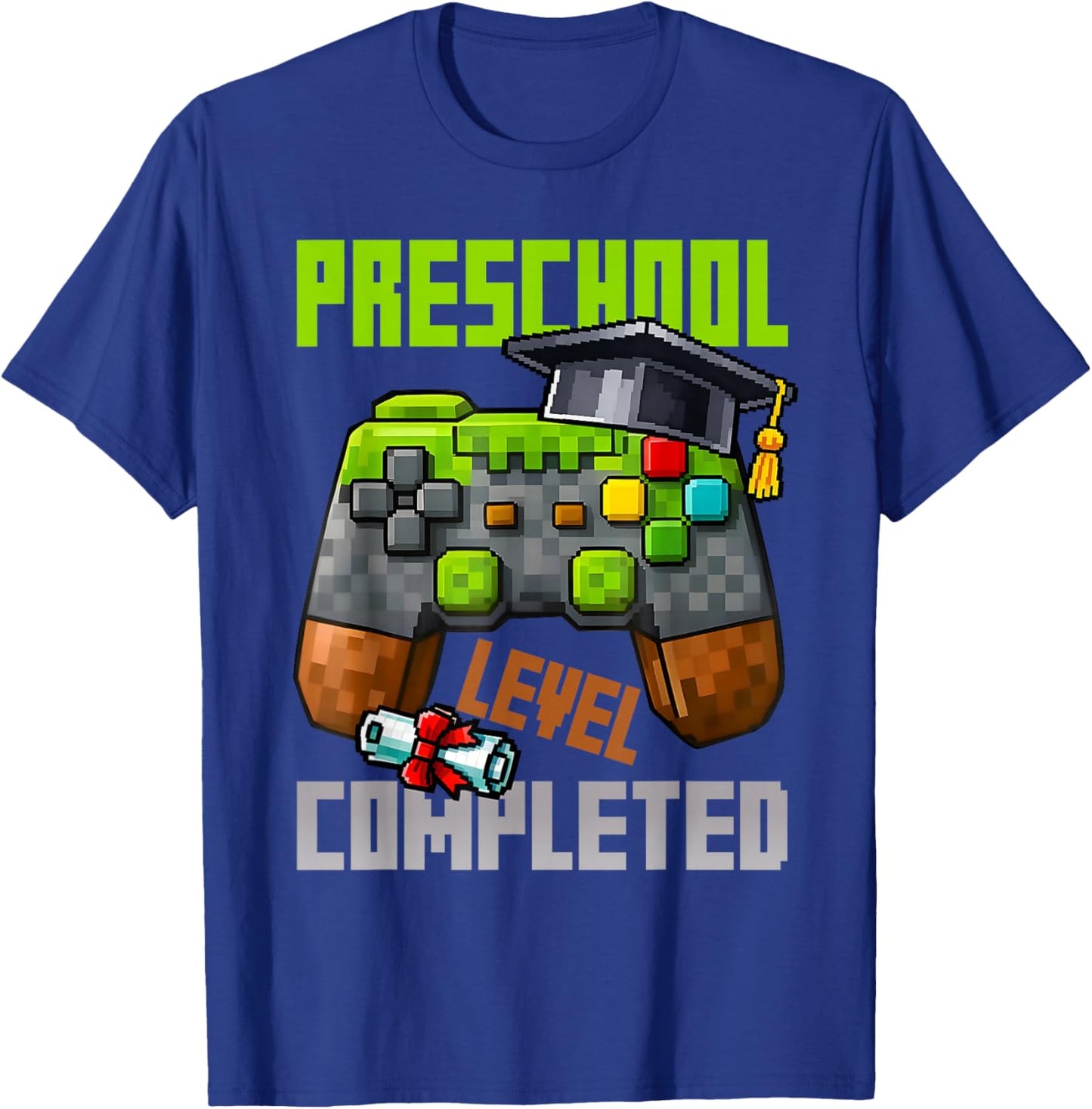 Pre School Level Completed Last Day of School Video Game T-Shirt - T-Shirt | Royal