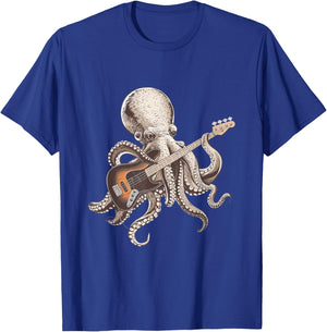 Bassist Octopus, Funny Octopus Playing Guitar Rock Music T-Shirt - T-Shirt | Royal