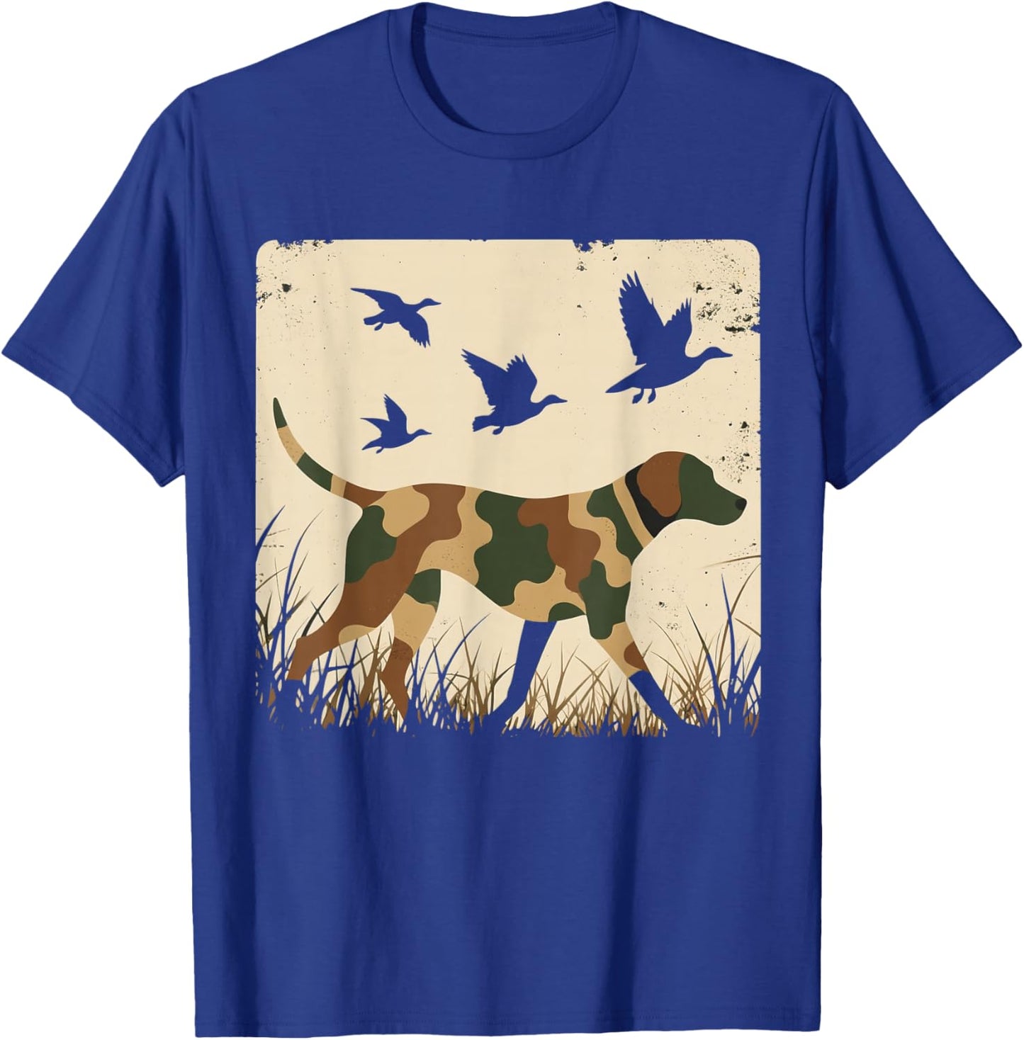 Camouflage Camo Duck Hunting Dog Hunter Men Boys Youth T-Shirt - T-Shirt | Royal