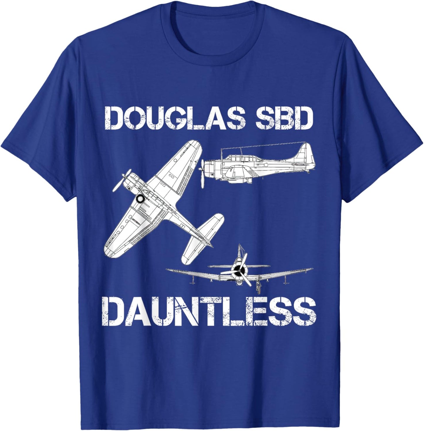 Douglas SBD Dauntless Naval Bomber Aircraft WW2 Airplane T-Shirt - T-Shirt | Royal