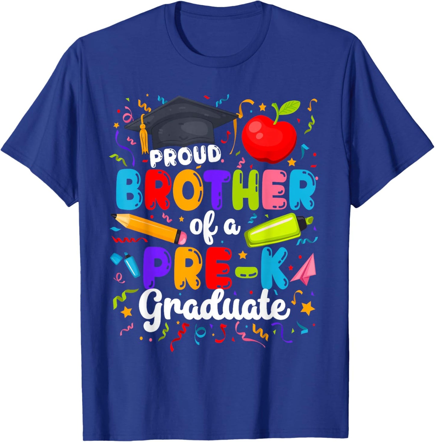 Brother of A Pre-K Graduate Brother Preschool Grad Brother T-Shirt - T-Shirt | Royal