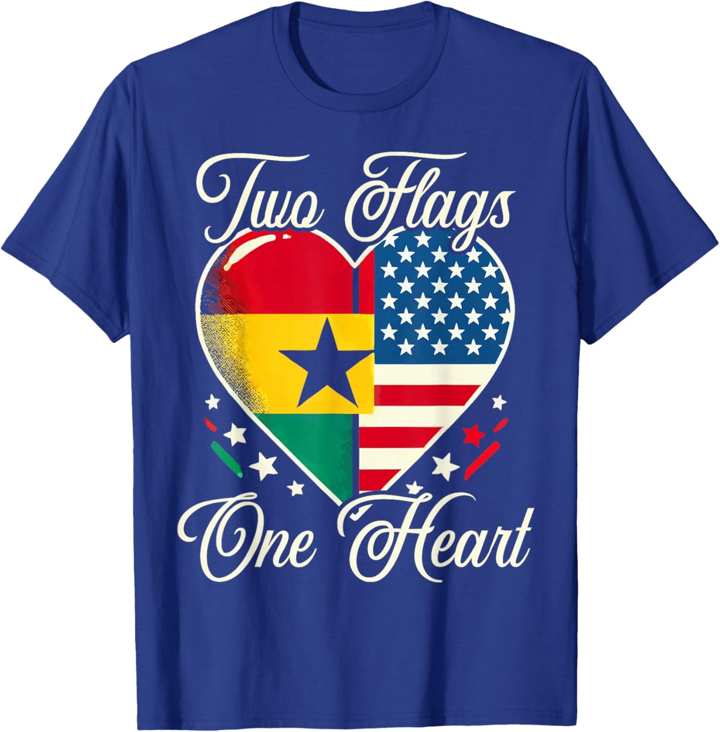 Half Ghanaian Half American USA Flag Ghana America T-Shirt - T-Shirt | Royal