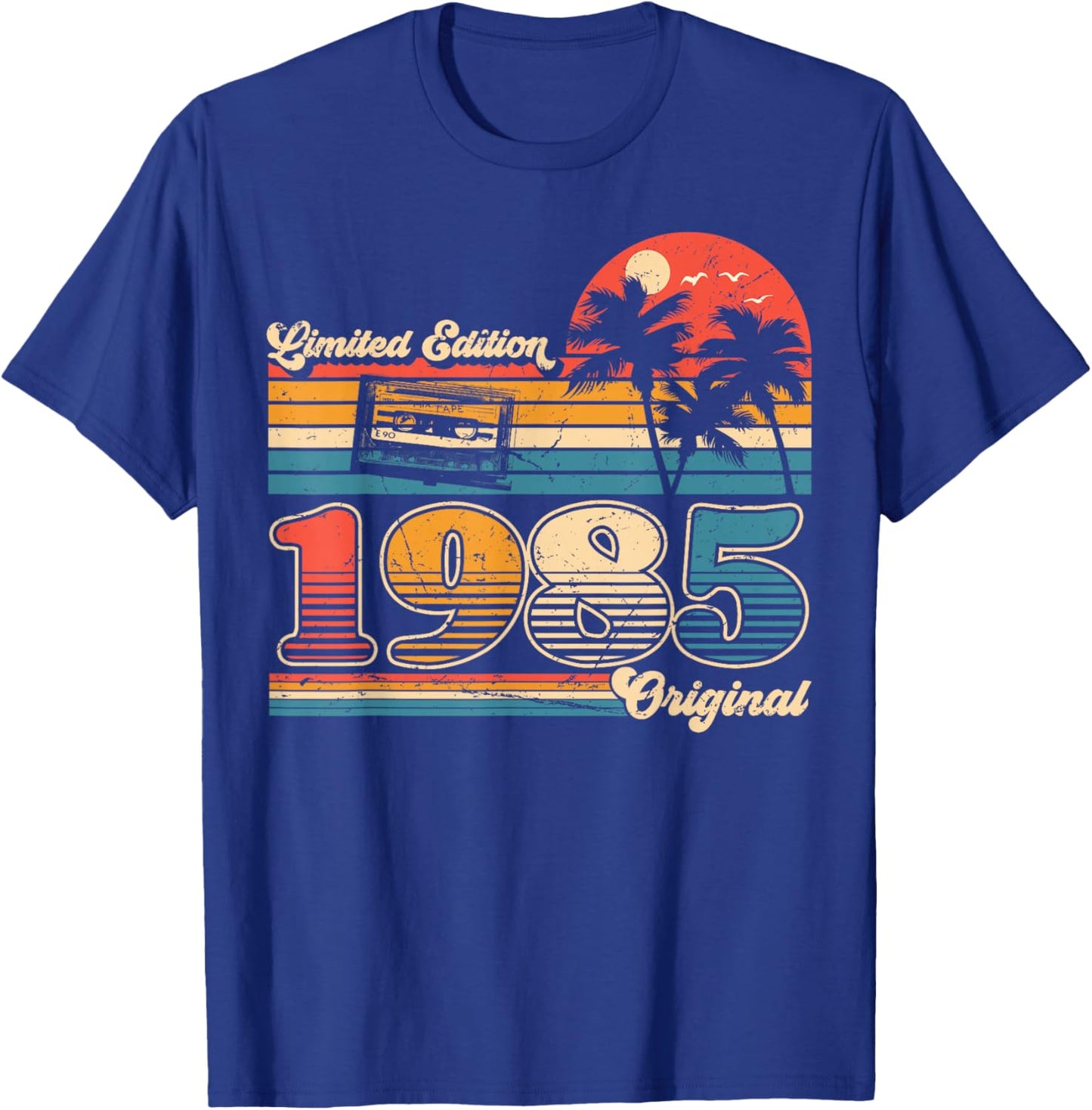 40th Birthday Retro Vintage 1985 Man Woman Gift , black, S T-Shirt - T-Shirt | Royal