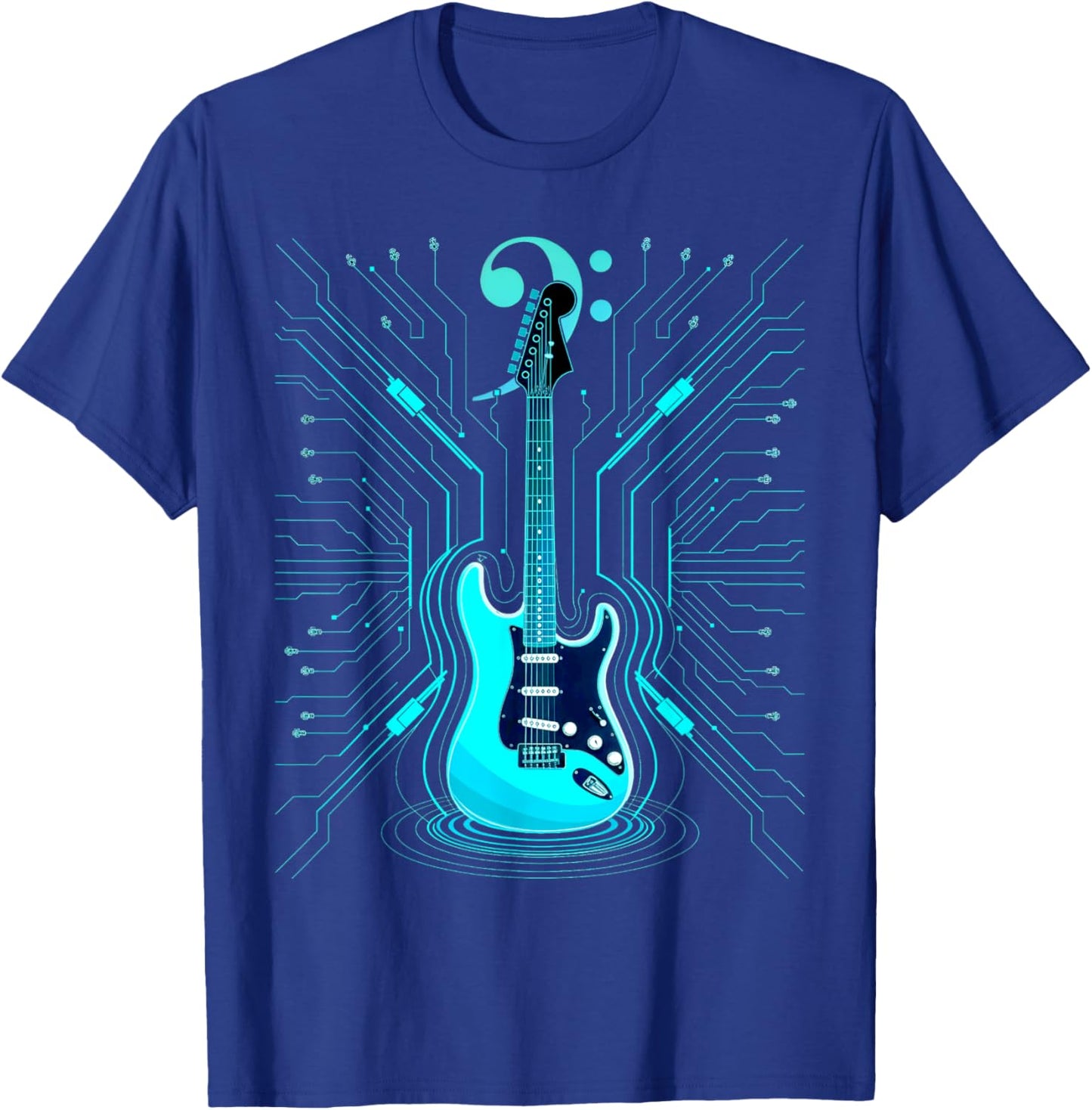 Bass with Clef for Bassists & Bass Player T-Shirt - T-Shirt | Royal