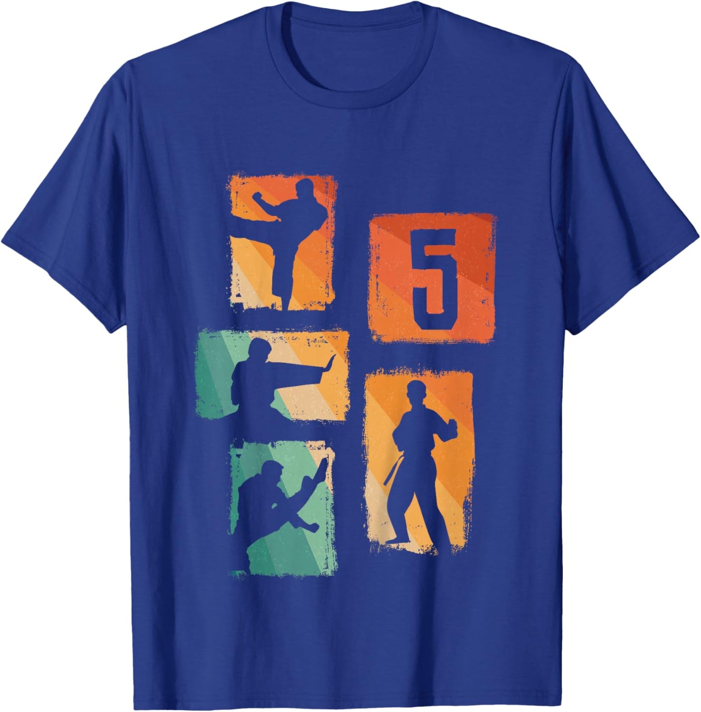 5th Birthday Karate Taekwondo 5 Years Old Boy Martial Arts T-Shirt - T-Shirt | Royal