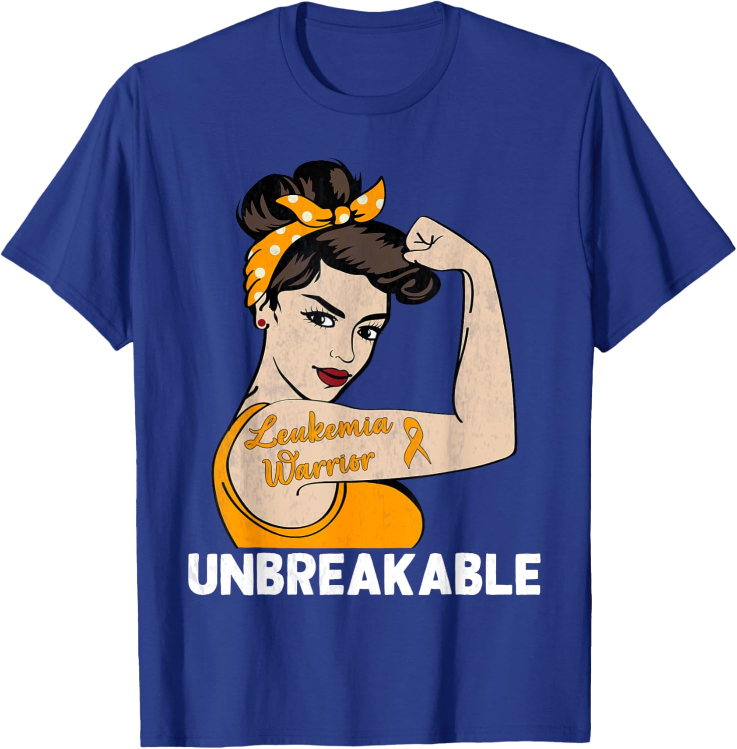 Leukemia Warrior Women Mom Daughter Unbreakable Awareness T-Shirt - T-Shirt | Royal