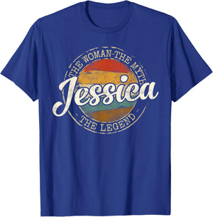 Jessica The Woman The Myth The Legend Vintage Name T-Shirt - T-Shirt | Royal