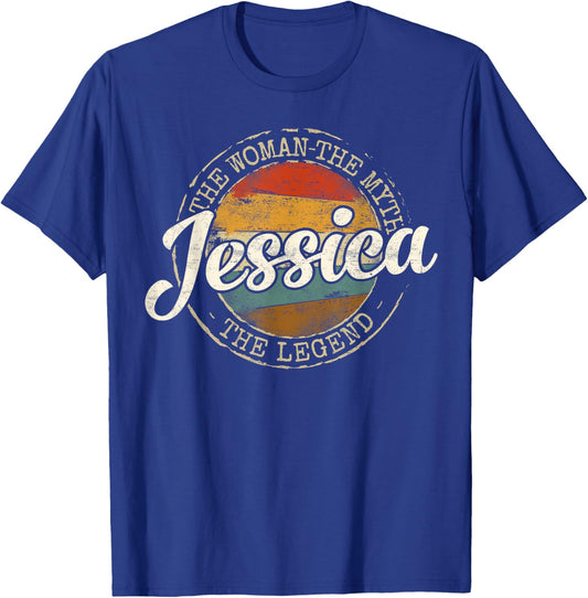 Jessica The Woman The Myth The Legend Vintage Name T-Shirt - T-Shirt | Royal