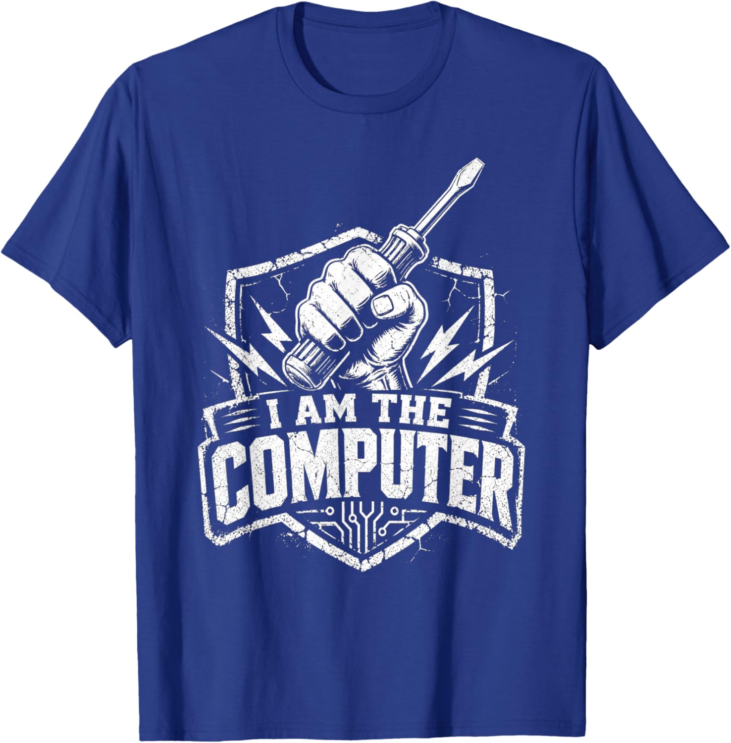 Funny Car Mechanic Computer Graphic Retro Slogan T-Shirt - T-Shirt | Royal