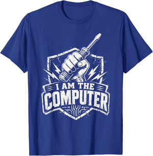 Funny Car Mechanic Computer Graphic Retro Slogan T-Shirt - T-Shirt | Royal