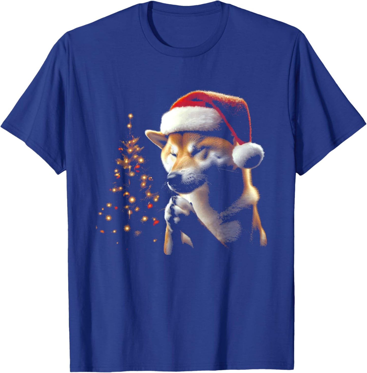 Shiba Inu Dog Santa Hat - Vintage Dog Xmas Christmas Lover Men Women Kids T-Shirt - T-Shirt | Royal