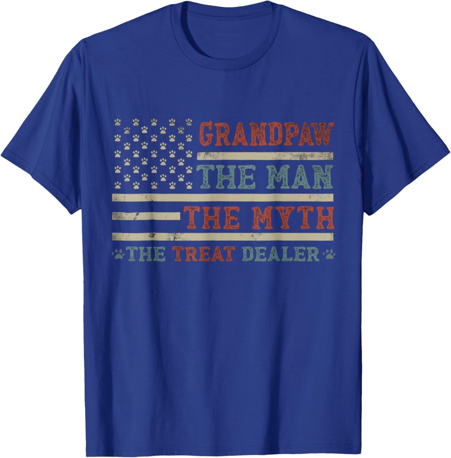 Grandpaw The Myth The Treat Dealer Fathers Day Dog Grandpa T-Shirt - T-Shirt | Royal