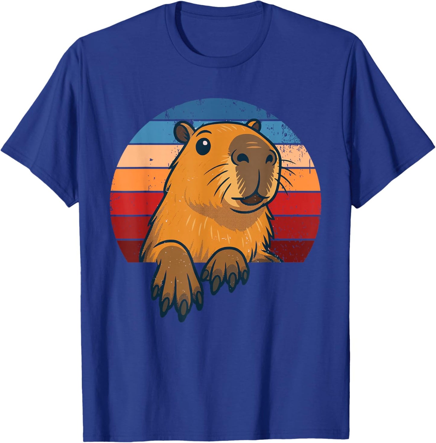 Retro Capybara Vintage Novelty Funny Capybara T-Shirt - T-Shirt | Royal
