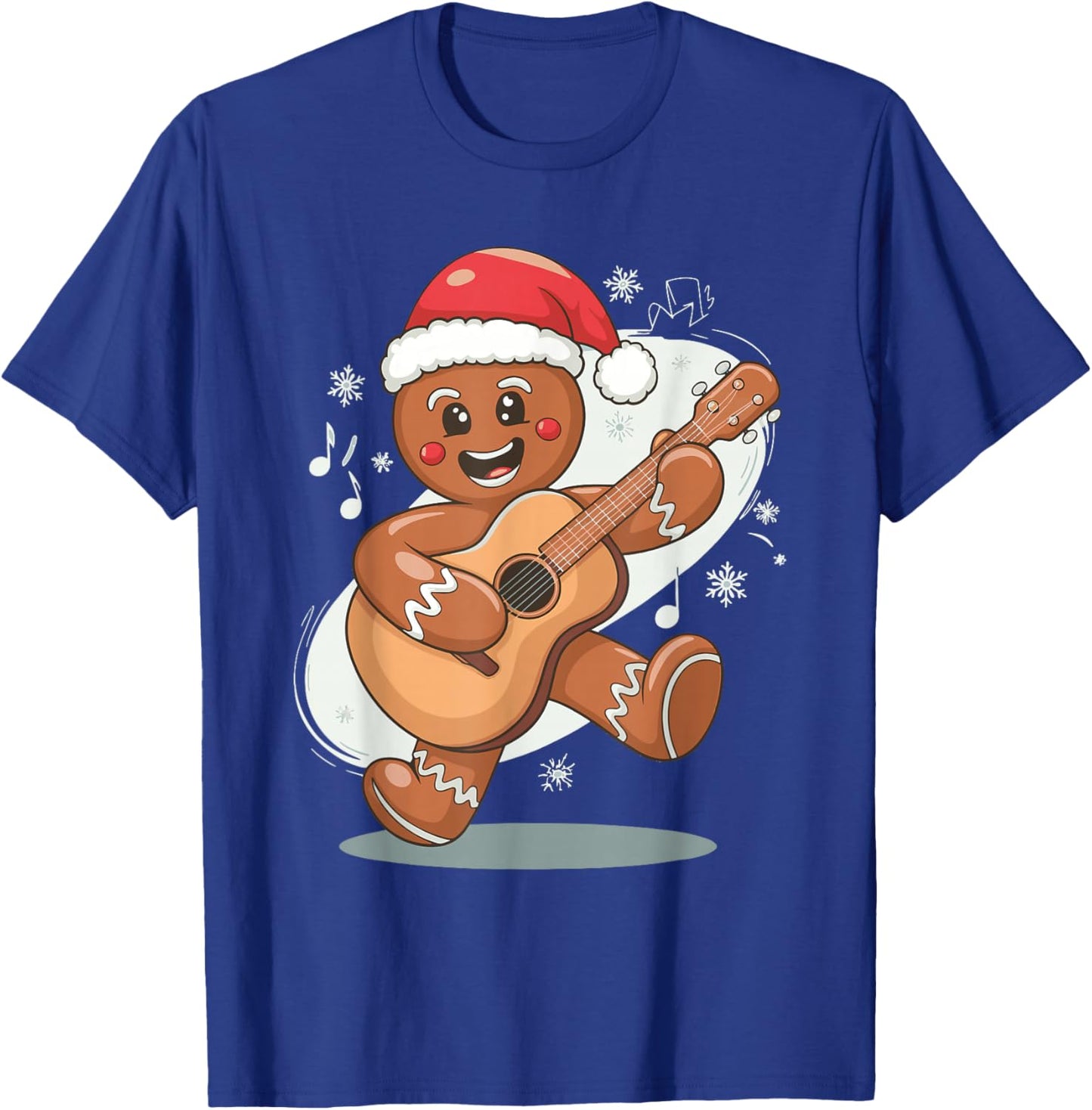 Gingerbread Playing Guitar T-Shirt - T-Shirt | Royal