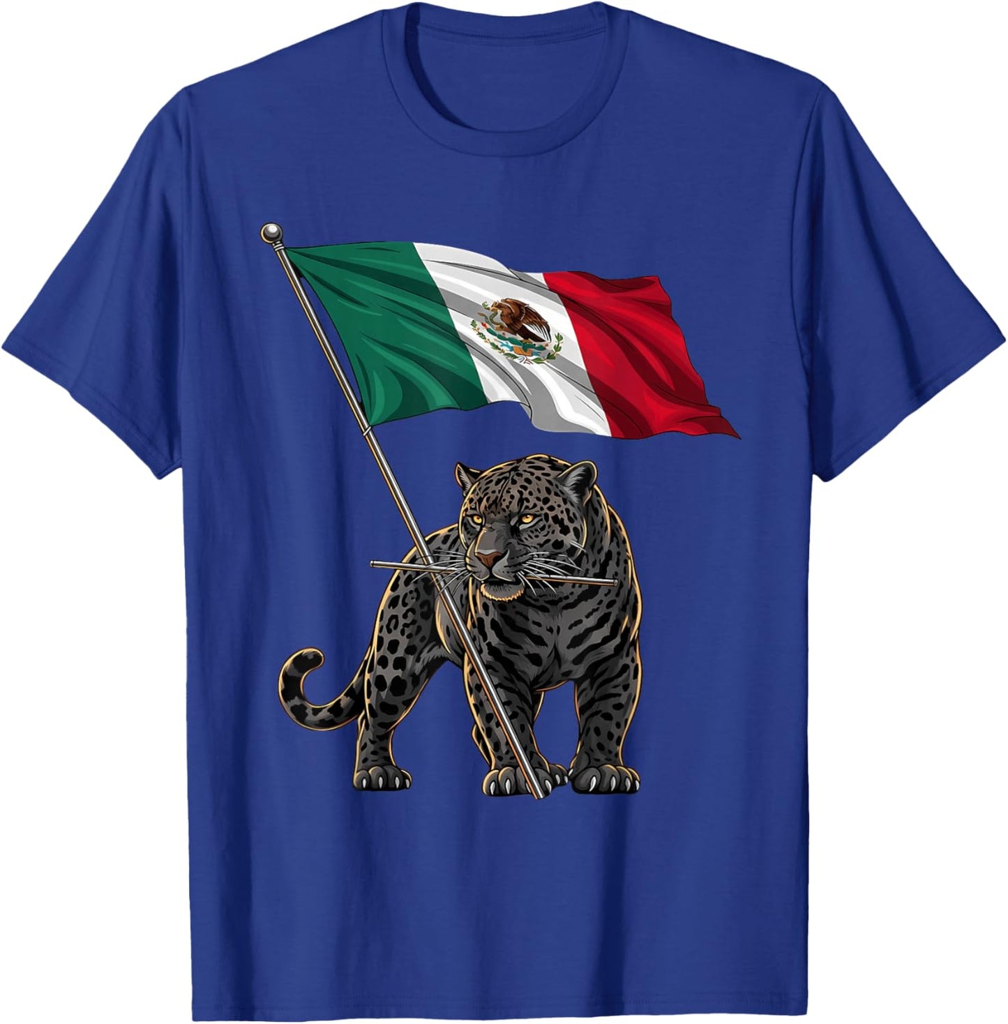 Mexico Flag Leopard Mexican Pride Mexican Roots Mexican Flag T-Shirt - T-Shirt | Royal