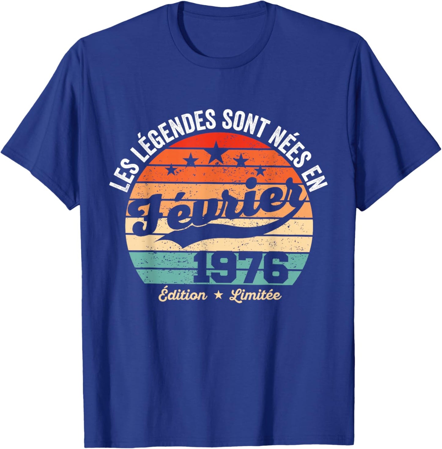 Legends Are Born in February 1976 50th Anniversary T-Shirt - T-Shirt | Royal