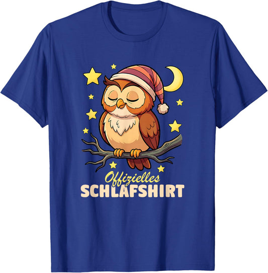 Official Sleep Shirt Owl Moon Stars Cute Cute Night T-Shirt - T-Shirt | Royal
