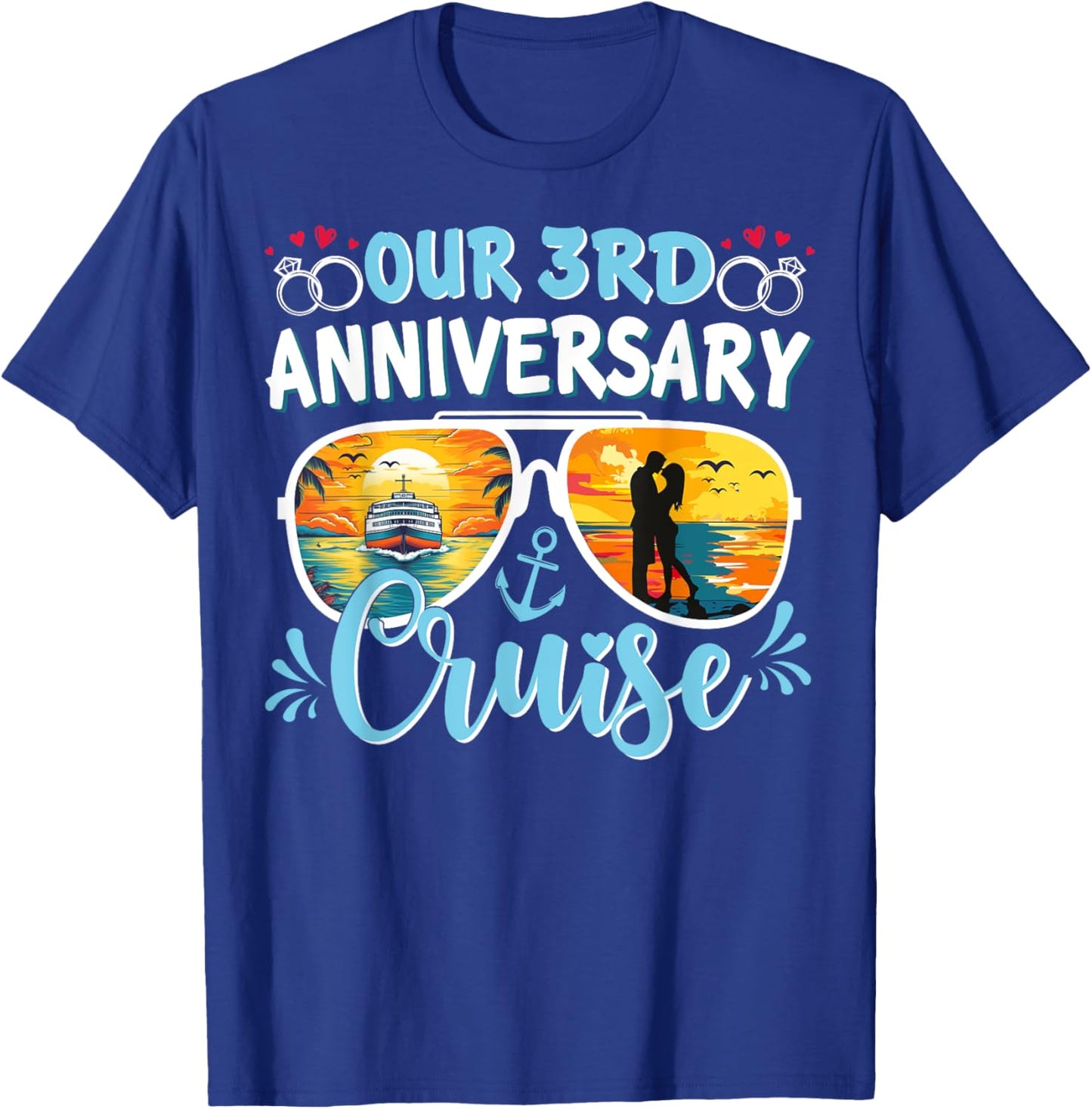 Our 3rd Anniversary Cruise Husband Wife Couples Cruise Party T-Shirt - T-Shirt | Royal