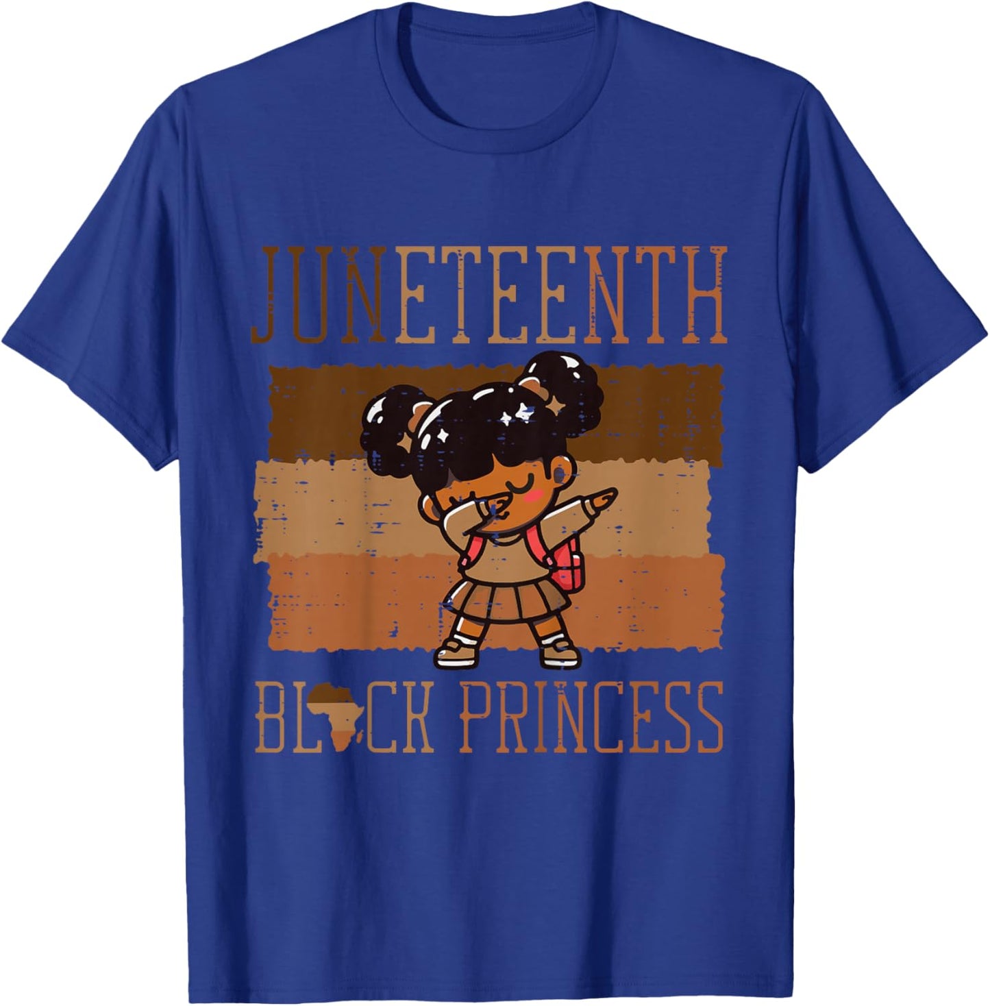 Kids Juneteenth Black Princess Black African June 19th Girls Kids T-Shirt - T-Shirt | Royal
