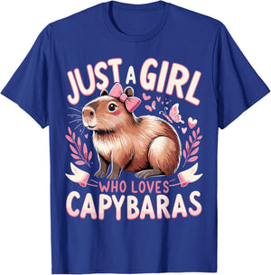 Capybara Just a Girl who Loves Capybaras T-Shirt - T-Shirt | Royal