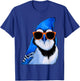 Blue Jay Bird with Sunglasses Birdwatching T-Shirt - T-Shirt | Royal