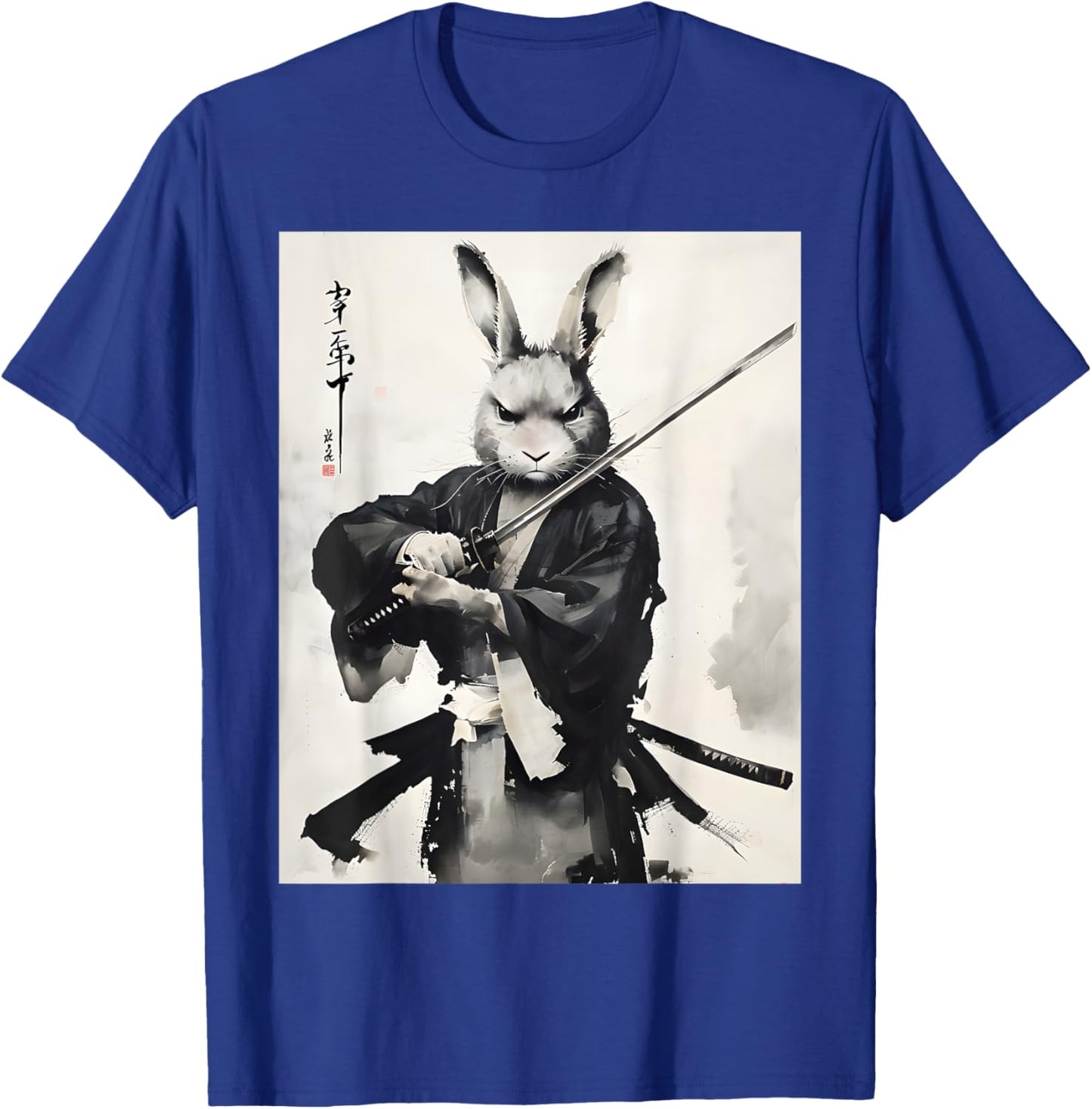 Samurai Bunny Vintage Rabbit Warrior Art Easter Day Men Boys T-Shirt - T-Shirt | Royal