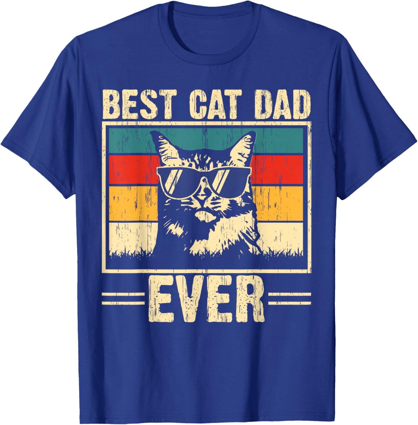 Best Cat Dad Ever Funny Cat Dad Lover Father's Day Cat Daddy T-Shirt - T-Shirt | Royal