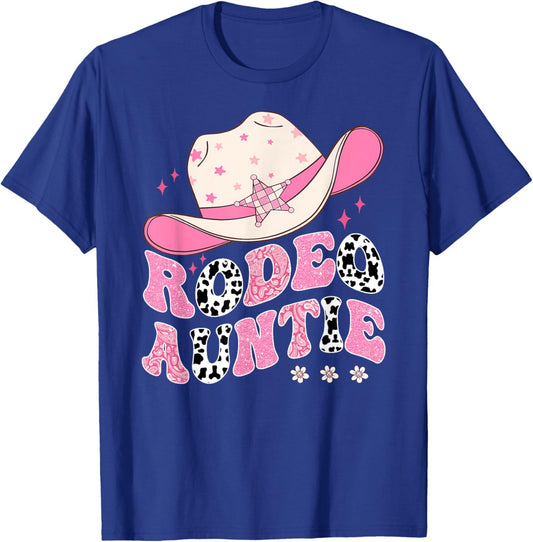 Rodeo Auntie Pink CowGirl 1St Birthday Family Matching T-Shirt - T-Shirt | Royal