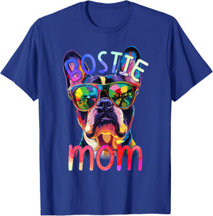 Boston Terrier Lovers Pop Art Boston Terrier Mom T-Shirt - T-Shirt | Royal