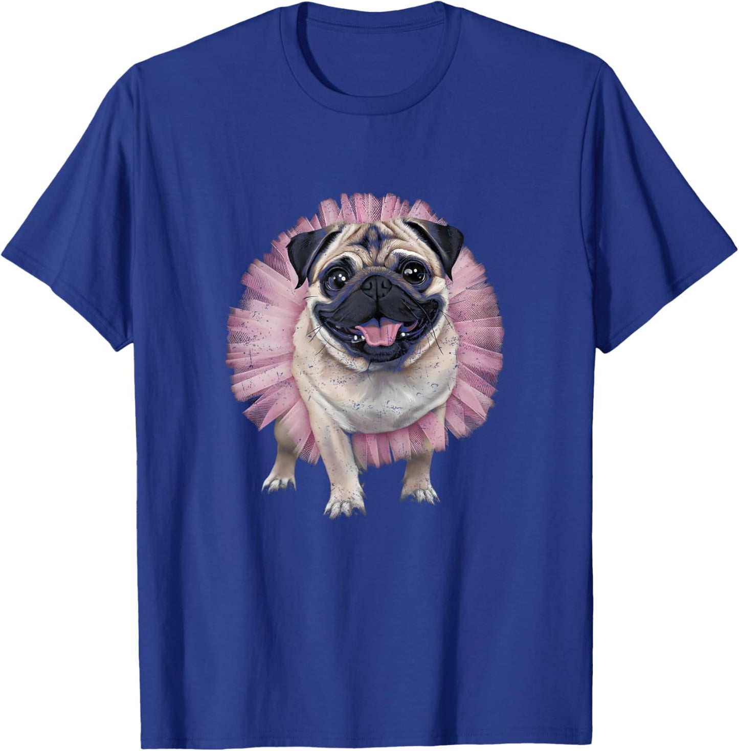 Pug Tutu Ballerina Ballet Pug Lover Distressed T-Shirt - T-Shirt | Royal