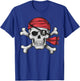 Pirate Skull Crossbones Halloween Costume Men Boy Kids T-Shirt - T-Shirt | Royal